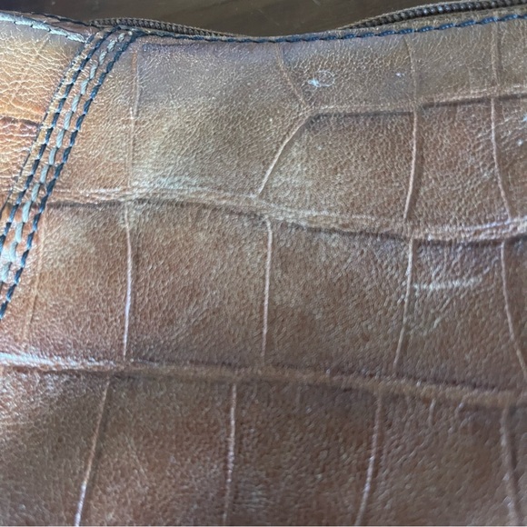 Fossil vintage shoulder bag faux crocodile embossed brown - Picture 13 of 14